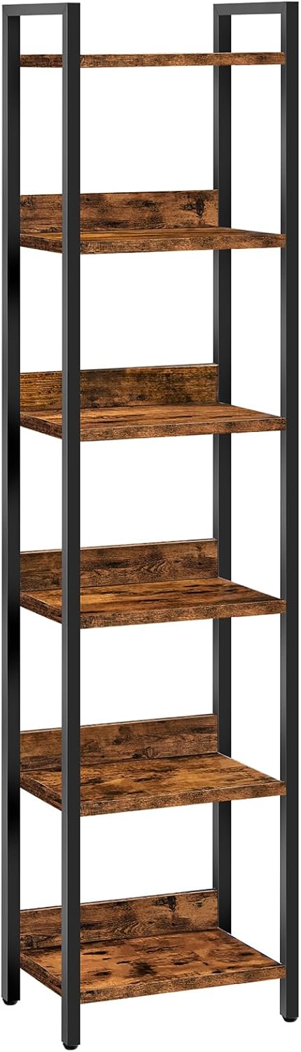MAHANCRIS Bookshelf, 6-Tier Bookcase, Standing Book Shelf for Small Space, St...