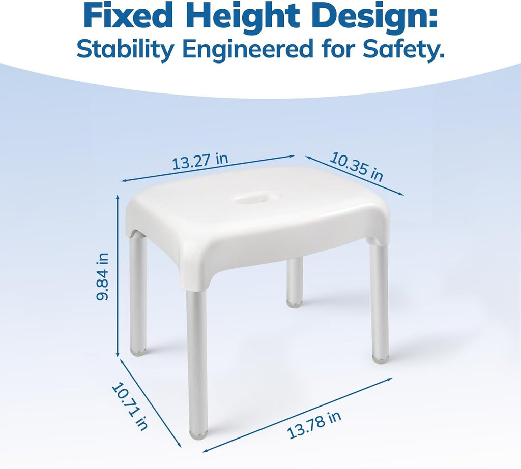 Umimile Shower Chair for Inside Shower - Fixed Height, Sturdy 330 lb Bath Seat - Anti-Slip Safety Shower Stool for Elderly and Disabled, Tool-Free Assembly (Height: 9.8")