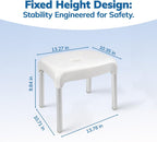 Umimile Shower Chair for Inside Shower - Fixed Height, Sturdy 330 lb Bath Seat - Anti-Slip Safety Shower Stool for Elderly and Disabled, Tool-Free Assembly (Height: 9.8")