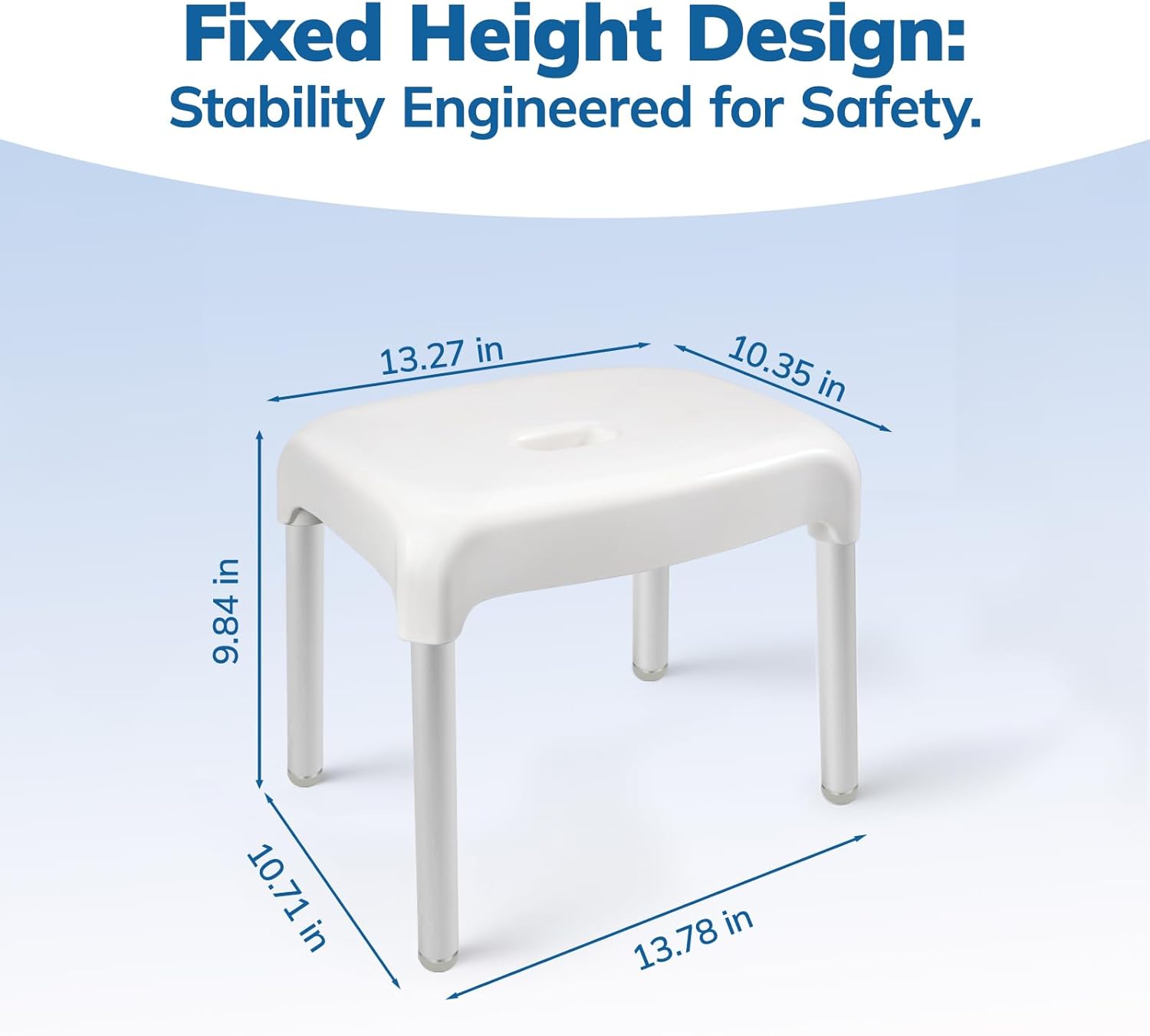 Umimile Shower Chair for Inside Shower - Fixed Height, Sturdy 330 lb Bath Seat - Anti-Slip Safety Shower Stool for Elderly and Disabled, Tool-Free Assembly (Height: 9.8")