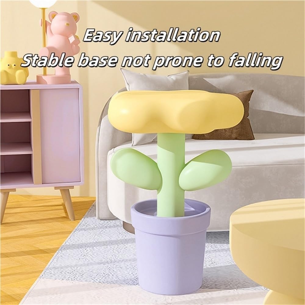 Resin Flower-Shaped Side Table, Distinctive End Table for Apartment Decor, Fu...