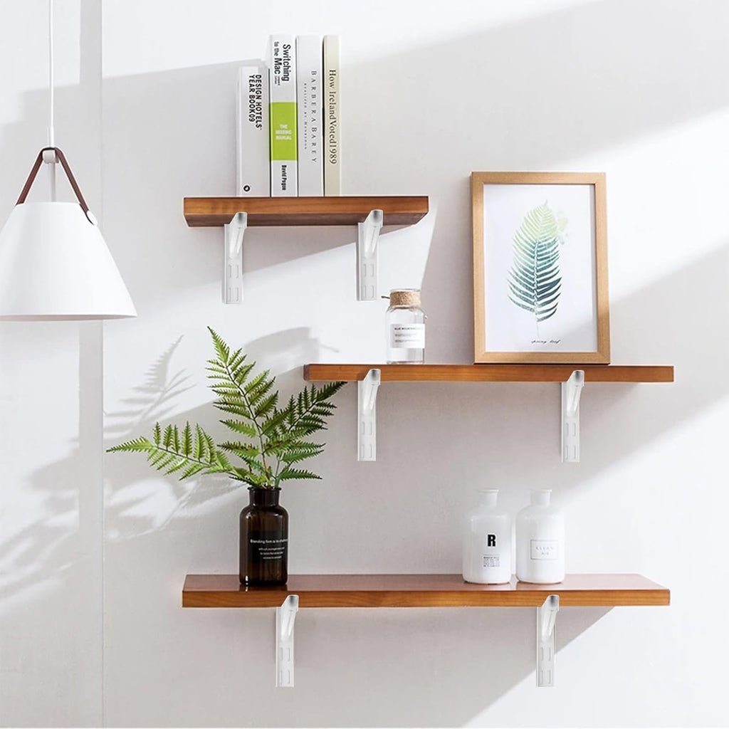10 Pack 9‑Inch Adjustable Wire Shelf Brackets – Heavy‑Duty Double‑Track Closet & Wall Shelving System Supports（White）