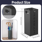 Metal Umbrella Stand, Umbrella Stand Rack for Entryway，Square FreeStanding Umbrellas Holder for Home, Office, Hotel and Supermarket(Black)