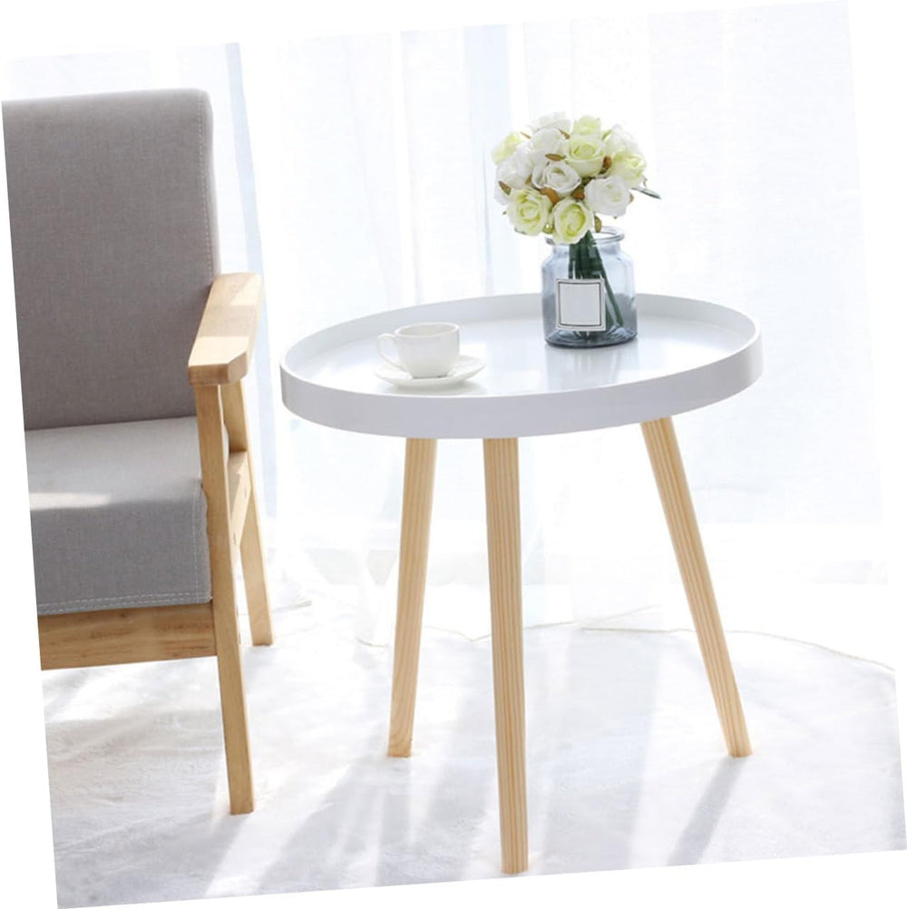 Nordic Style Small Round Indoor Coffee Table White Mini Sofa Side Table for L...