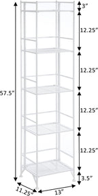 Convenience Concepts Xtra Storage Shelves - 5-Tier Folding Metal Storage Shelves, Closet Organizer for Office, Laundry Room, Bedroom, Garage, Kitchen, Bathroom, White