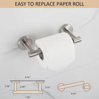 BGL Toilet Paper Holder Brushed Nickel Wall Mount, Brush Nickel Bathroom Toilet Paper Holder Brushed Nickel SUS 304 Stainless Steel, Double Post Pivoting Toilet Paper Roll Holder for Bathroom RV