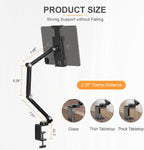 Houele Tablet Stand Holder, Adjustable Foldable Tablet Arm iPad Desk Mount with 360°Rotate Base, Phone Holder iPad Stand for Desk and Bed, Compatible with Tablets, Phones or Other 4-15.6" Device