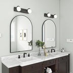 BEAUTYPEAK 24"x36" Arch Bathroom Mirror, Wall Mounted Vanity Metal Frame Mirror for Bedroom, Entryway, Living Room, Black