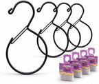 Scarf Hangers and Holder for Closet, 4 Pack Rust-Resistant Belt Hooks for Closet, S-Shaped Metal Belt Organizers, 15 lbs Heavy-Duty, Black, with 4 Lavender Sachets