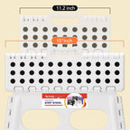 ACSTEP 9 Inch Wide and 9 Inch Folding Step Stool 2-Piece Set, 300 LB Capacity Plastic Foldable Stools with Handle, Non-Slip Step Stool, Home Use (White & White)