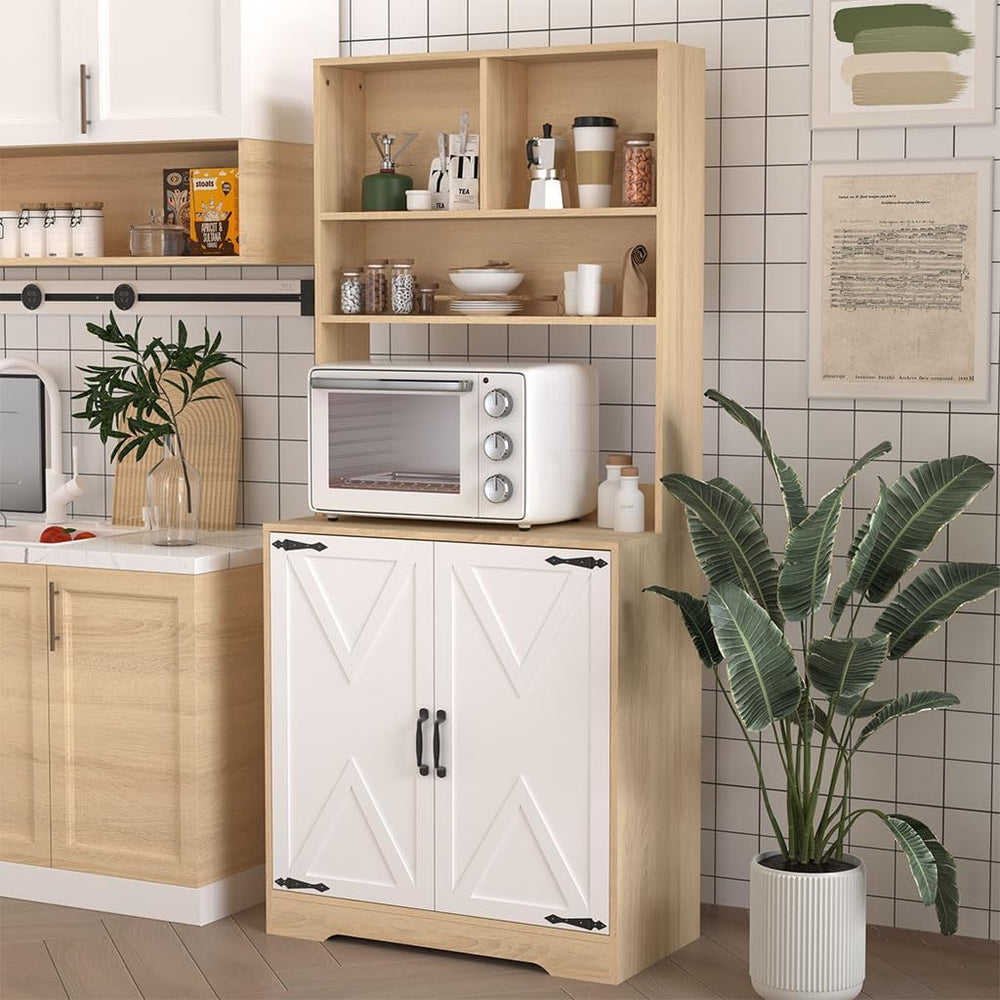 71" Kitchen Pantry Cabinet, Modern Freestanding Tall Cupboard Storage Ca...