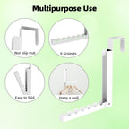 Over The Door Hanger Folding Clothes Drying Rack, Folding Hanging Coat Rack for Indoor Laundry Room Compact Small Space Foldable Portable Clothing Hanger Hook Collapsible- 4 Pack(White)