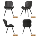 Dining Chairs Set of 2 Modern Fabric Dining Room Chairs Upholstered Dining Chairs with Thick Cushions Metal Legs Armless Back Chair for Kitchen and Living Room Ink Black