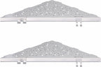Shower Corner Shelf with 4 Hooks,No-Drill 10" Brushed Nickel 304 Stainless Steel Recessed Shelves for Bathroom Tile Walls,2-Pack
