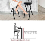 Adults Folding Bar Stool, 29.5inch High Chair with Backrest, Cushioned Padded Stool for Breakfast/Kitchen/Living Room/Bedroom (Size : 1 pc)
