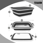 8L/16L BBQ Prep Tub with Cutting Board, Lid & Complimentary Mitts/Gloves – Collapsible Bucket for BBQ, Marinade, Picnic, Camping, Meat Prep – Orange/Black (Black, X-Large)