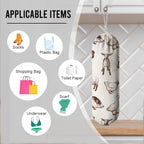 Animals Plastic Bag Holder, Reusable Hanging Grocery Bags Organizer, Wall Mount Plastic Bags Organizer Dispenser for Kitchens, Grocery Stores, Camping Trips, Kitchen Pattern Garbage Bag 50
