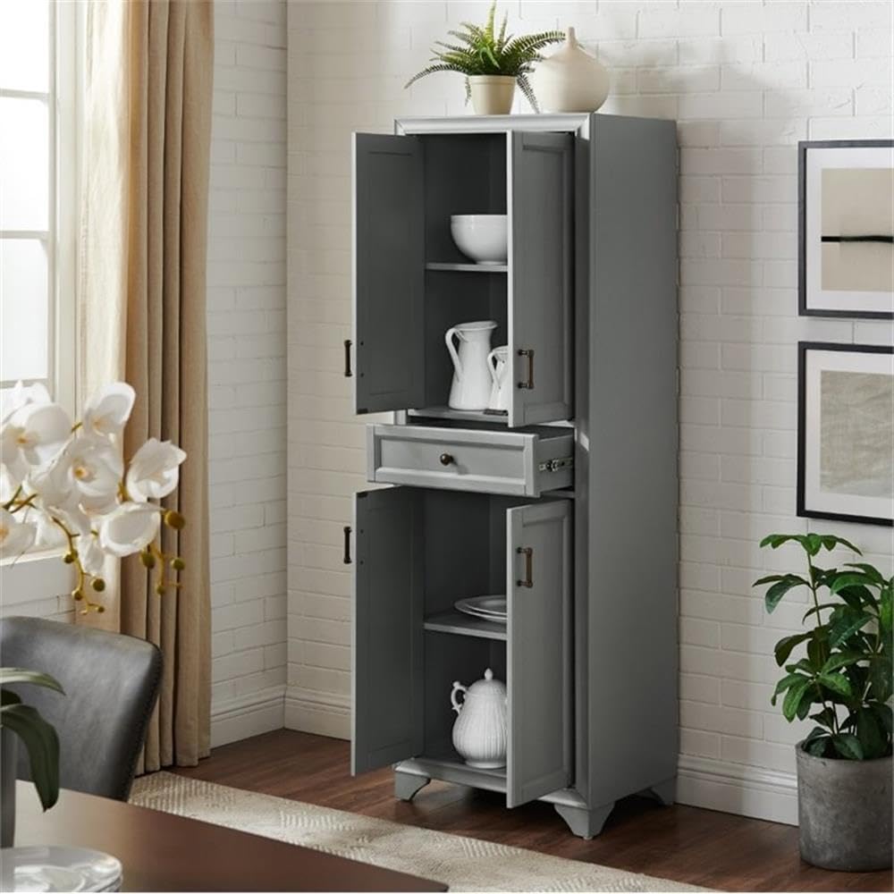 MAKLAINE Traditional Wood 4 Door Pantry, 67.75" H x 23.75" W x 15&q...