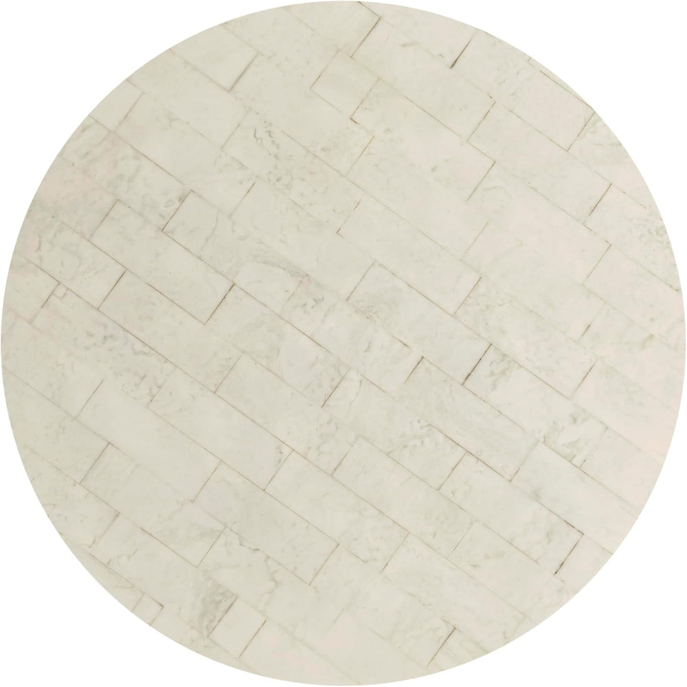 JONATHAN Y Evelyn 26" Round Mosaic Top Pedestal Drink Table, Cream/Gold ...