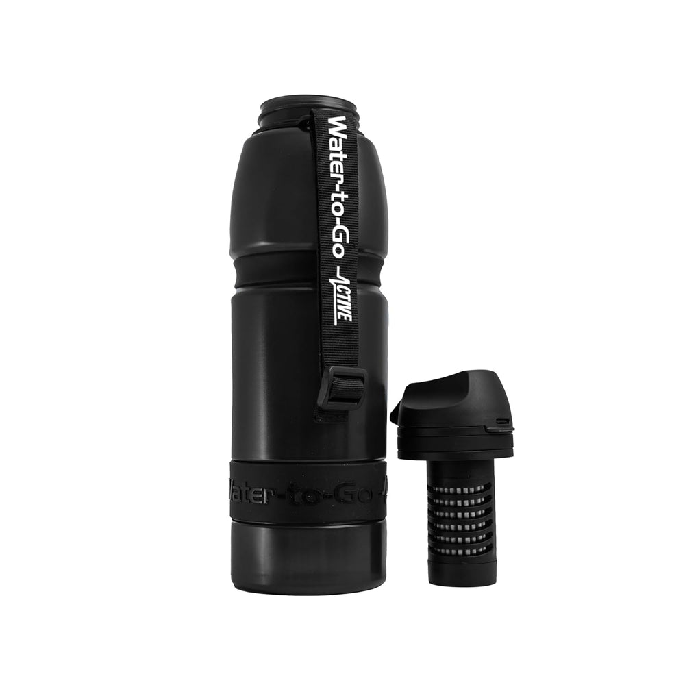 Water-to-Go Water Filter Bottle, 1 Liter, Jet Black