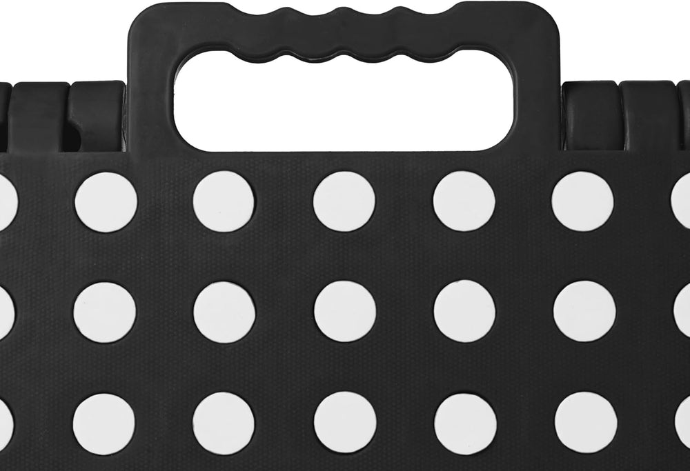 Casafield 16" Folding Step Stool with Handle (Set of 2), Black - Portabl...