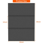 TORACK 3-Pack 12x24 inch Metal Pegboard Panels for Garage Wall, Tools Organizer Pegboard for Workbench, Workshop, Modular Peg Board Tool Storage Board for Pegs(Black)
