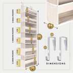 HOMELUX THEORY Over The Door Organizer Hanging - 50lbs Load 6 Large Front & 12 Side Pockets, 2 Pack Over The Door Shoe Organizer, Hanging Closet Organizer For Toys, Diaper - Sewing Organizers (Ivory)