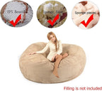 Bean Bag Chair Cover(no Filler),Adults Luxurious Giant 6/7/8ft Huge Bean Bag Chair for Organizing Children Plush Toys or Memory Foam (Color : Light Blue, Size : 8ft)