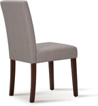 Upholstered Dining Chairs Set of 4 - Line Fabric Modern Farmhouse Kitchen Chairs,Mid-Back Dining Room Chairs with Wooden Legs