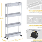 SPACELEAD 2-piece Set Slim Storage Cart 3 Tier,Bathroom Organizer Rolling Utility,Mobile Shelving Unit Slide Out for Office, Kitchen, Laundry Room & Narrow Places