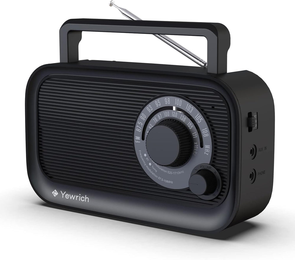 AM FM Radio with Bluetooth AC/DC Power with 3.5mm Headphone Jack
