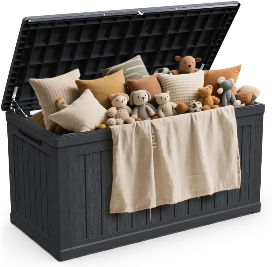 230 Gallon Large Outdoor Storage Deck Box XXL Patio Furniture Storage, 440 lb...