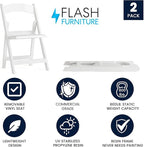 Flash Furniture Hercules Series Folding Chairs for Weddings and Formal Events, Stackable Commercial Event Seats with 1,000-lb. Static Weight Capacity, Set of 2, White