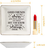 HOME SMILE Good Friends Bestie Birthday Gifts for Women Her Ring Trinket Dish Jewelry Tray-Good Friends are Like Stars - You Don't Always See Them But You Know They're Always There, Friendship Gifts