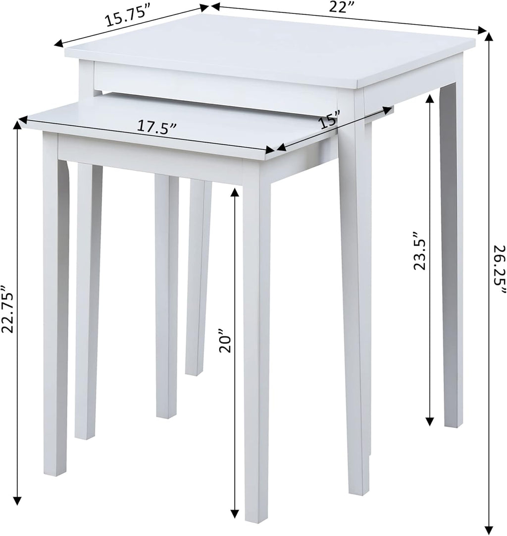 Convenience Concepts American Heritage Nesting End Tables, White
