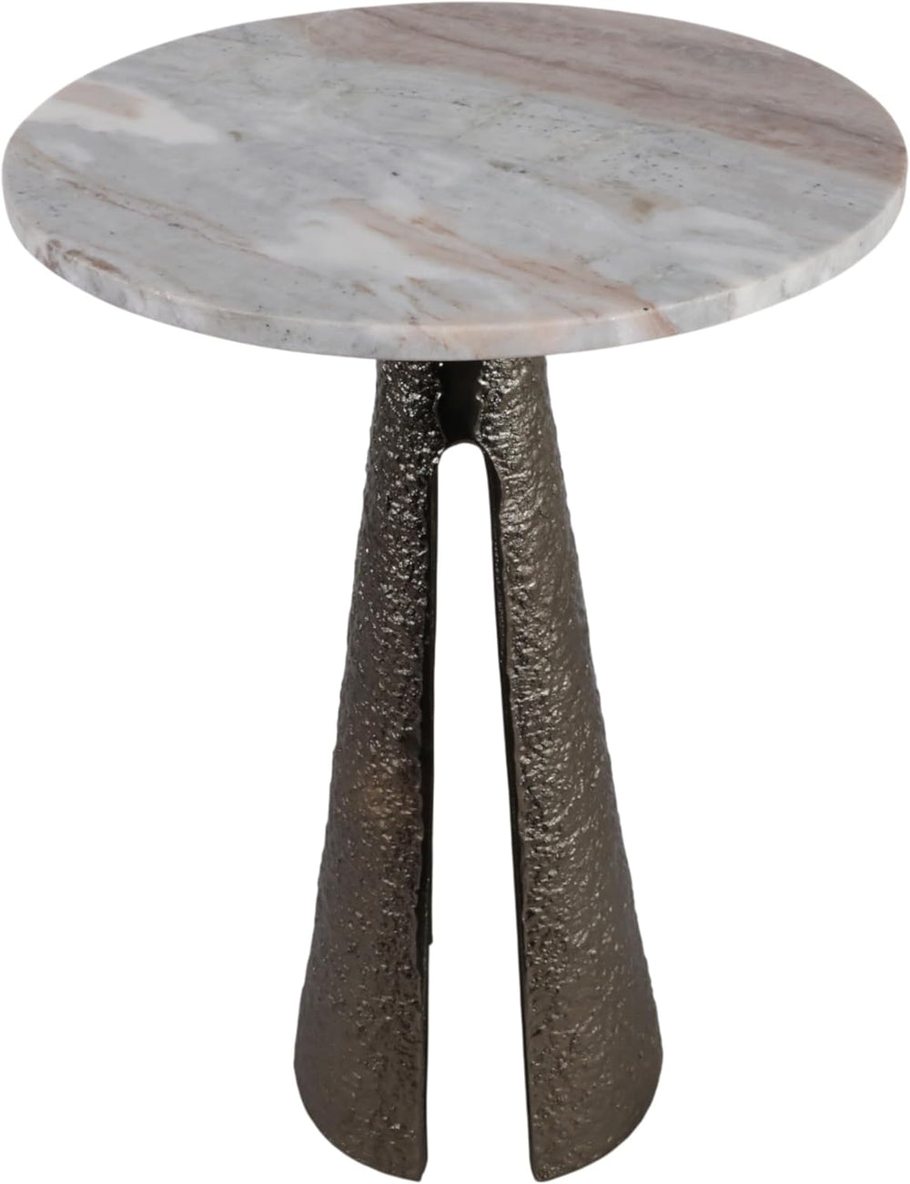 Luxury End Table, Side Table, or Night Stand for Home Decor - Metal Cone Pede...