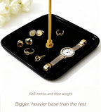 VROOMIUM Necklace Holder- Ceramic Base 1ft Height Jewelry Organizer Stand, Aesthetic Jewelry Hanger Display for Necklaces, Bracelets, Rings, Exhibidor de Collares-Mysterious Black