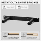Homeforia Floating Shelf Black 12 inch, High End Solid Real Wood Small 12inch Floating Shelves for Wall Mounted, Black Wooden 12 in Floating Shelves, Heavy Duty Bracket, 12 X 6.5 X 1.75 inch, Set of 3