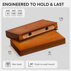 Homeforia 12 inch Oak Floating Shelf, High End Solid Real Wood 12inch Small Floating Shelves for Wall Mounted, Honey Oak Wooden 12in Floating Shelves, Heavy Duty Bracket, 12 X 6.5 X 1.75 in, Set of 4