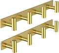 VAEHOLD Hat and Coat Wall Mount Rack - Hooks for Robes, Bags, Keys, and Towels - Bathroom Towel Hanger Organizer (Gold, “T“ Shape 4 Hooks 2 Pack)