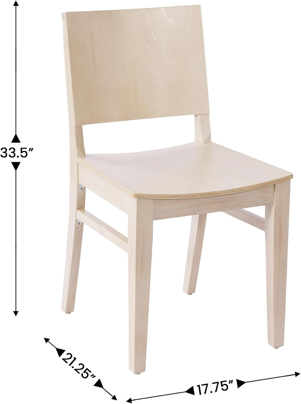 Flash Furniture Naples Commercial Solid Wood Dining Chair, Curved Backrest, S...