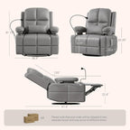 MAMAZING Lullapod Power Nursery Rocking Chair with HugAssist Armrest | Triple Motor Power Nursing Recliner with 270° Swivel Glider & Quiet Rocking, Dual Charging Ports & Built-In Storage