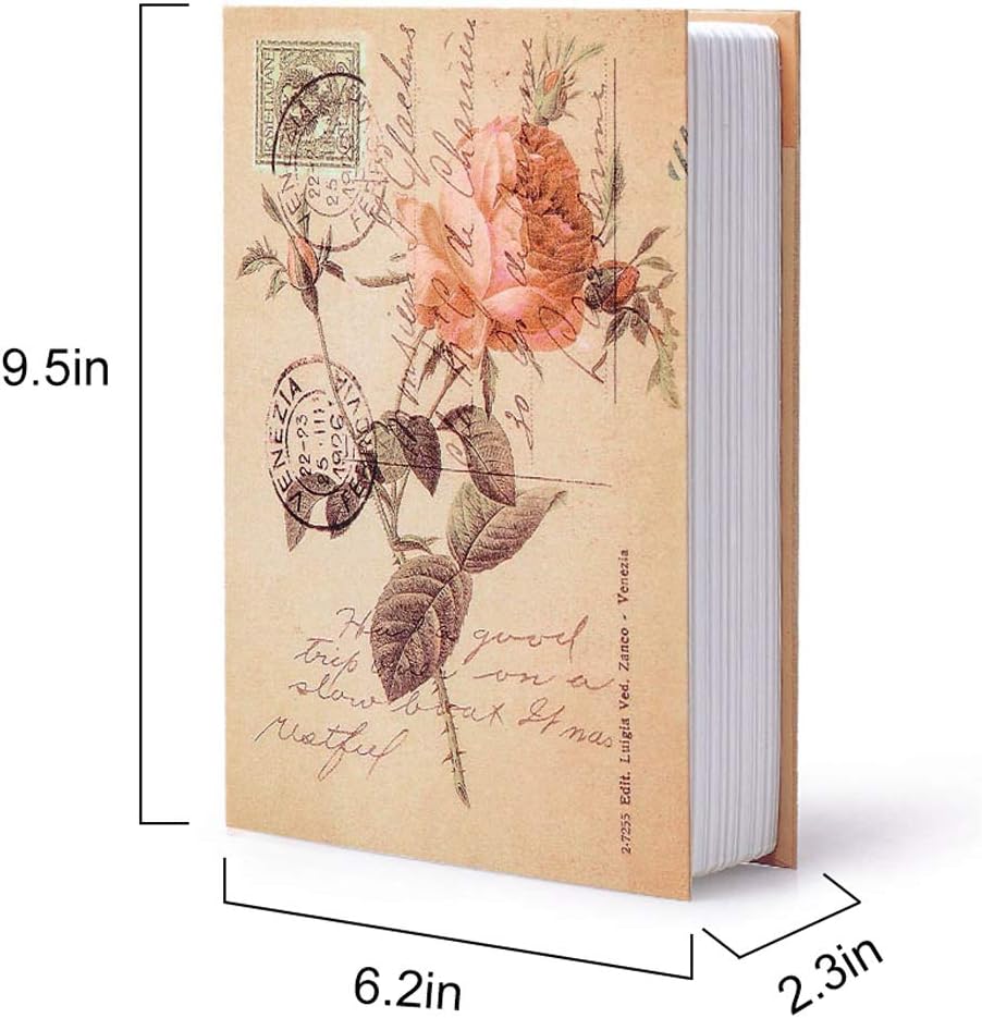 Diversion Book Safe Storage Box (9.5"×6"×2.2"), Dictionary Secret Safe Can with Security Combination Lock, Diversion Book Hidden Safe (Rose-Code)