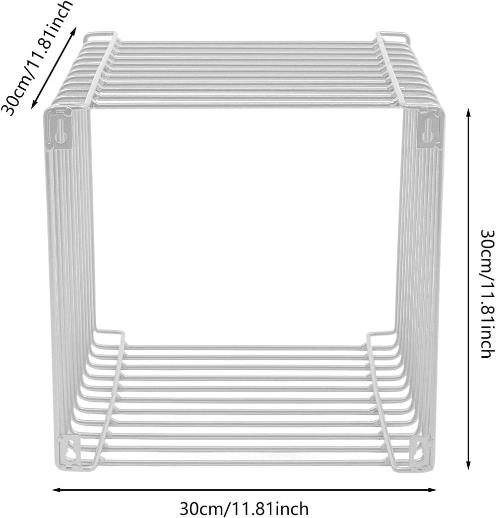 Square Geometry Side Table - Linear Metal End Table with 264 Lbs Capacity, Re...