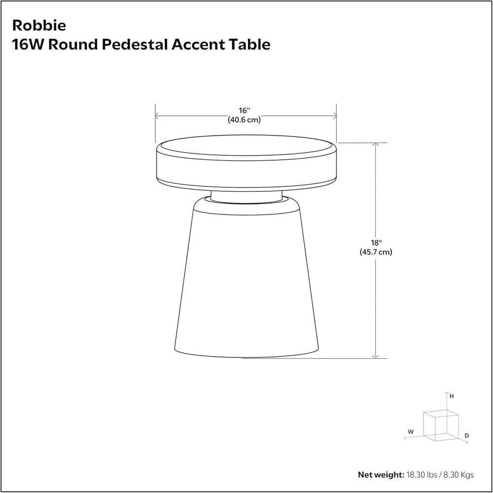 SIMPLIHOME Robbie Accent Table - 16 inch Wide Solid Mango Wood End Table in D...