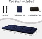 MAXYOYO Japanese Floor Mattress Futon Mattress, 4" Thicken Tatami Mat Sleeping Pad Foldable Roll Up Mat Boys Girls Dormitory Pad Kids Floor Lounger Pillow Bed, Charcoal Grey, Queen Size