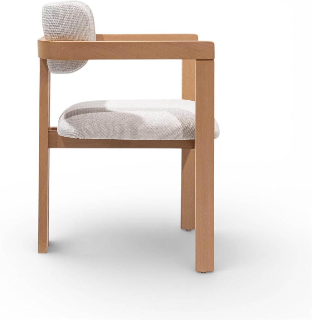 MELAGIO Mid-Century Modern Dining Chair – Upholstered Performance Fabric Seat...