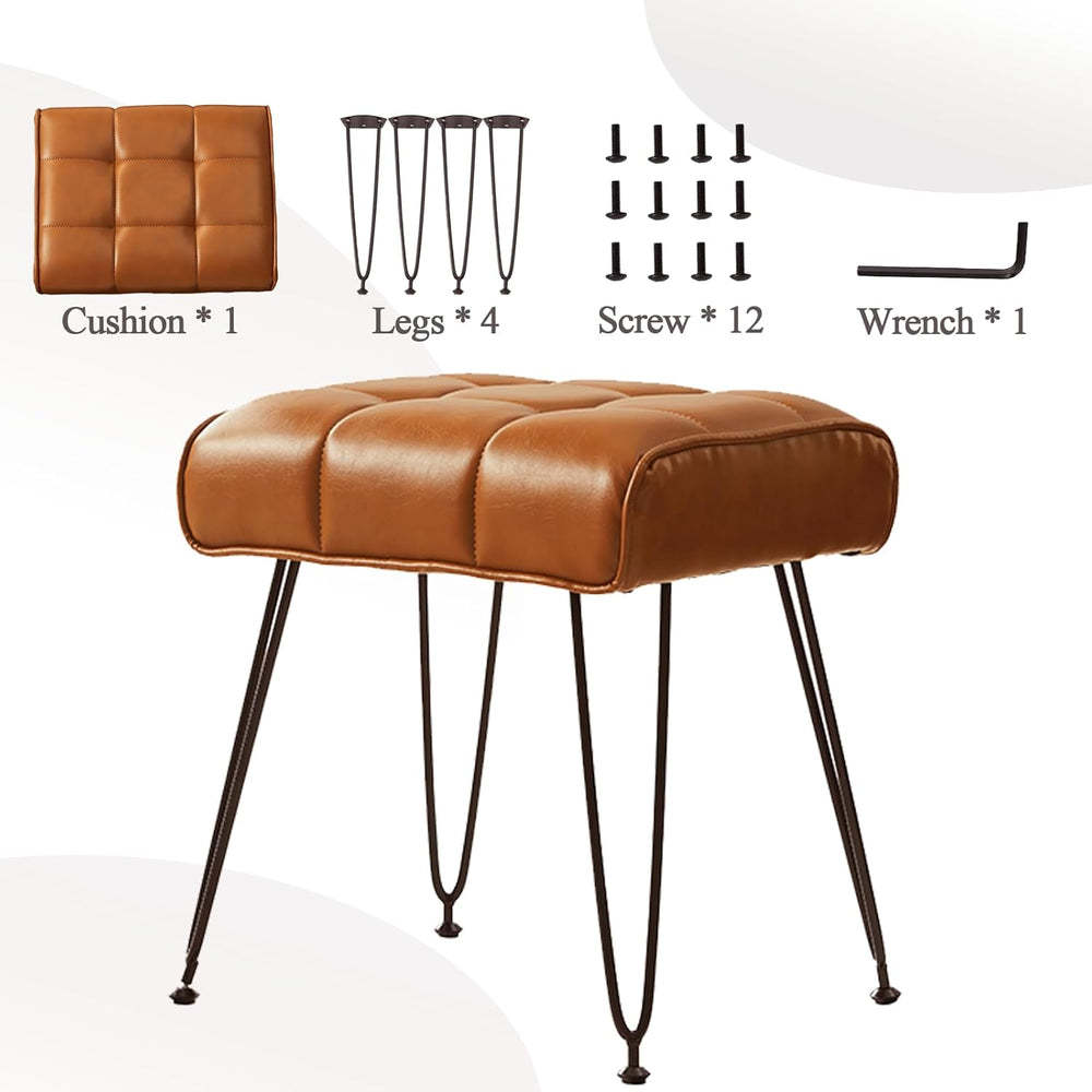 EBENCHICO PU Leather Vanity Stools, Vanity Stool Chairs for Makeup Faux Leath...