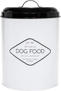 Amici Pet, , Buster All Natural Dog Food Large Metal Storage Bin, White