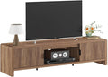 FATORRI TV Stand for 75/65/55 Inch TVs, Farmhouse Entertainment Center with Storage, Wood Waveform Fluted-Door Television Media Console for Living Room,Bedroom (63" W, Walnut)